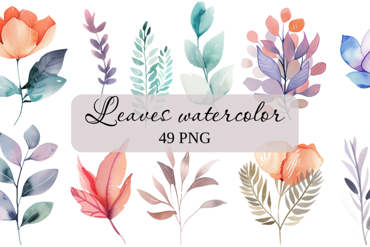 Clipart Leaves watercolor